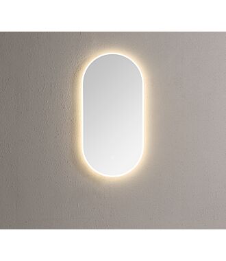 Ovale Badkamerspiegel met LED Verlichting met Touch en Dimbaar in 3 Standen cm 90x45 cm