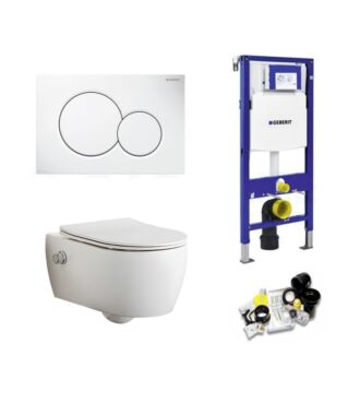 Geberit UP320 Toiletset Sani Royal Easy Flush Slim met Bidet Rimfree 55 cm Sigma 01 Wit
