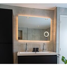 Badkamerspiegel met LED en Make Up Spiegel met en Dimbaar in 3 Standen cm met Spiegelverwarming