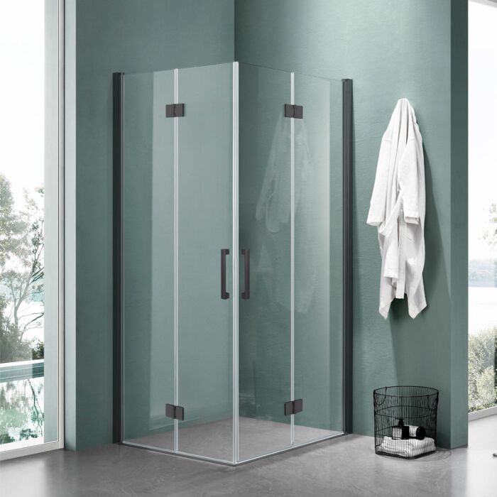 Douchecabine met Vouwdeuren 90x90cm 200cm hoog Antikalk Helder Glas Mat