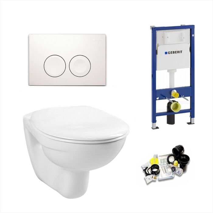 flauw doe alstublieft niet Kracht Geberit UP100 Toiletset Simple Inclusief Softclose Zitting & Drukplaat  Delta 21 wit