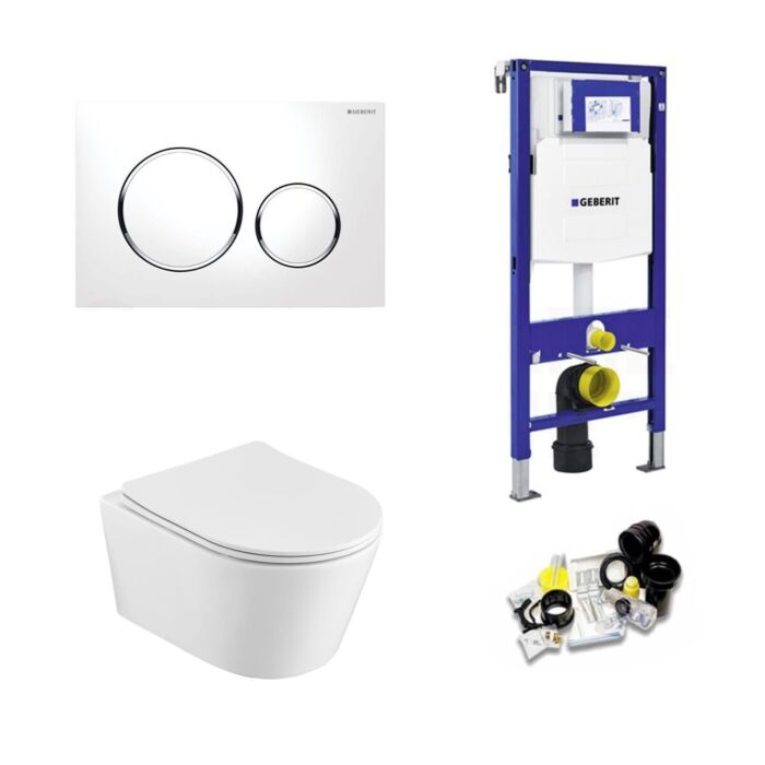 Geberit UP320 Toiletset Sani Easy Slim Rimfree 55 cm Sigma 20 chroom/wit