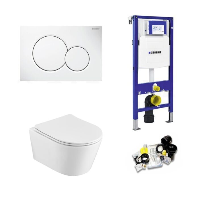 Mis perzik Koninklijke familie Geberit UP320 Toiletset Sani Royal Easy Flush Slim Rimfree 55 cm Sigma 01  Wit