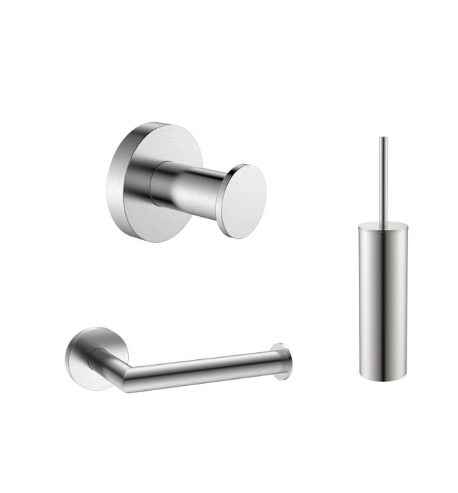 Orkaan Deens koppeling Toilet Accessoires Set Geborsteld RVS incl Toiletborstel, Wc rolhouder en  Haak