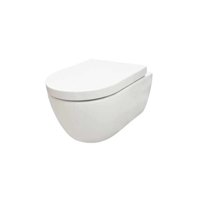 gezagvoerder formaat agitatie Sani Royal Hangend Toilet Wandcloset Standaard Rimfree 55 cm Easy Flush met  Softclose Zitting