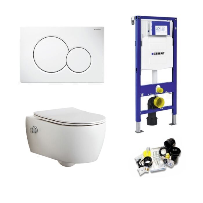 Wees tevreden Stimulans Wreedheid Geberit UP320 Toiletset Sani Royal Easy Flush Slim met Bidet Rimfree 55 cm  Sigma 01 Wit