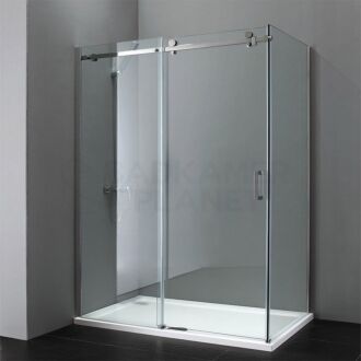 Douchecabine Schuifdeur met Vaste Zijwand 120x80 cm 8mm helder veiligheidsglas