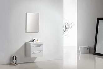 Badkamermeubel Trento Slim 60 cm Hoogglans Wit met Standaard Spiegel
