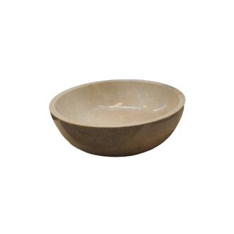 Natuurstenen Waskom Beige Marmer Rond 38x38x12 cm