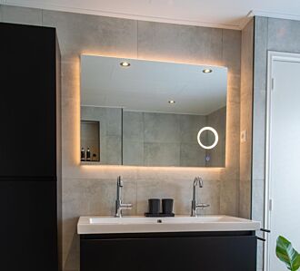 Badkamerspiegel met LED Verlichting en Make Up Spiegel met Touch en Dimbaar in 3 Standen 100 cm met Spiegelverwarming