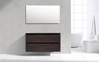 Badkamermeubel Generation Sherwood Coffee Brown 120 cm Quartz Classic dubbelbak greeplijst aluminium mat zwart met Standaard Spiegel zonder kraangaten