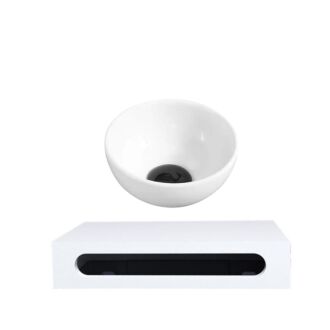 Fontein Waskom Keramiek Wit met Solid Surface Planchet 40x22x8 cm