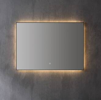 Spiegel Infinity Indirect LED verlichting met zwarte omlijsting 120 cm met Spiegelverwarming