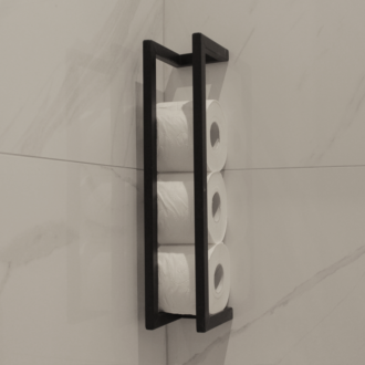 Reserve Toiletrolhouder Mat Zwart Frame Beugel