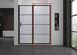 Vast paneel 60x200 cm TBV Douchedeur Mat Zwart Frame Black Onyx Diverse Maten