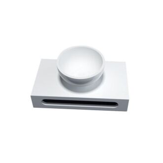 Solid Surface Waskom Rond met Solid Surface Planchet 40x22x8 cm