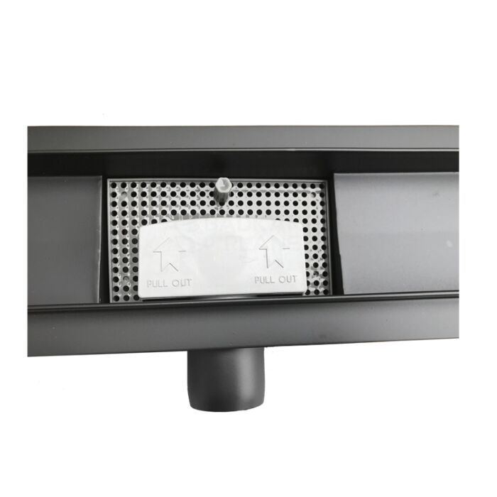 RVS Douchegoot 60 cm Mat Zwart