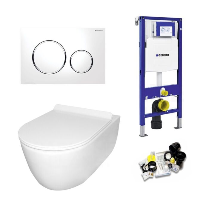 geberit up320 toiletset sani royal budget rimfree compact 48 cm sigma 20 chroom wit