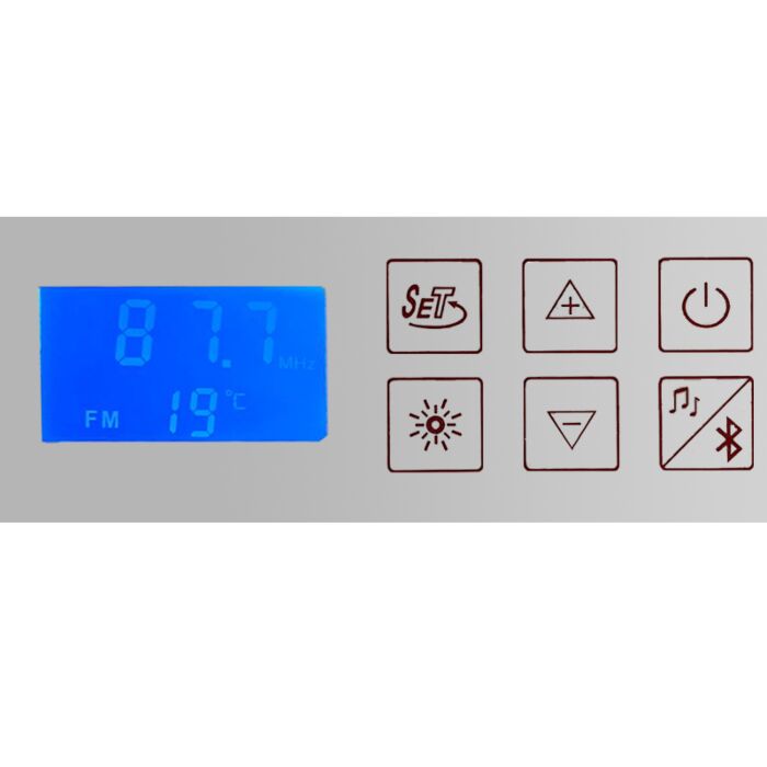 badkamerspiegel met led tl verlichting radio en bluetooth 100 cm met spiegelverwarming