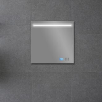 Badkamerspiegel met LED/TL Verlichting , Radio en Bluetooth 60 cm met Spiegelverwarming