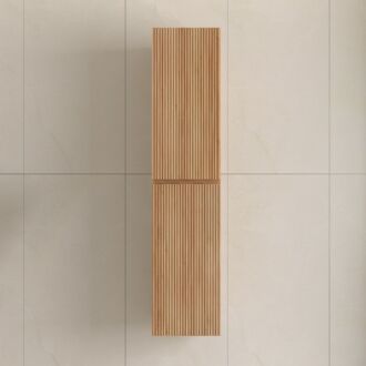 Eleganza Japandi Kolomkast 160cm Acacia met ribbelfront