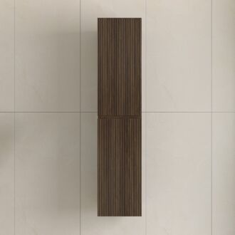 Eleganza Japandi Kolomkast 160cm Dark Walnut met ribbelfront