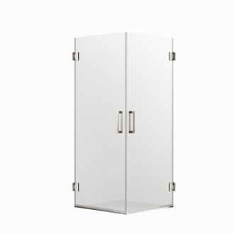 Douchecabine met 2 draaideuren profielloos RVS 70x70cm helder glas 8mm antikalk 200cm hoog