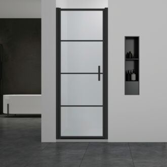 Douchedeur 70x200cm Mat Zwart Frame Black Onyx 8mm Nano Glas Easy Clean