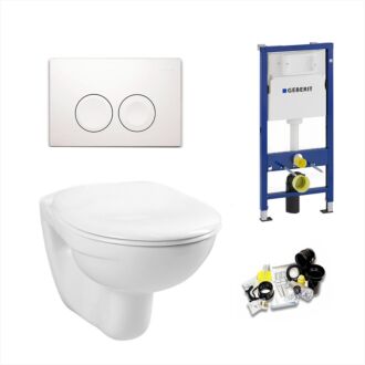 Geberit UP100 Toiletset Simple Inclusief Softclose Zitting & Drukplaat Delta 21 wit