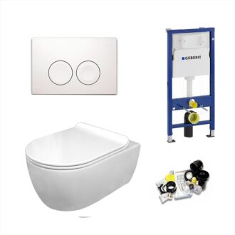 Geberit UP100 Toiletset Sani Royal Standaard Rimfree Flatline 55 cm Delta 21 Wit