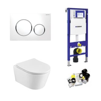 Geberit UP320 Toiletset Sani Royal Easy Flush Slim Rimfree 55 cm Sigma 20 chroom/wit