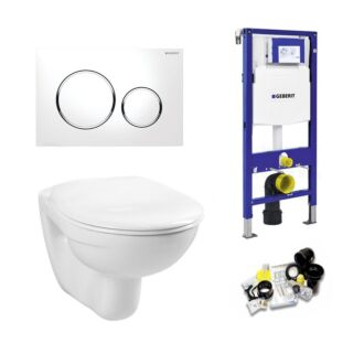 Geberit UP320 Toiletset Simple Basic Inclusief Zitting & Drukplaat Sigma 20 chroom/wit