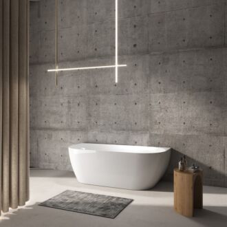 Half vrijstaand Bad Hoekbad 180x80cm Midden Mat Wit