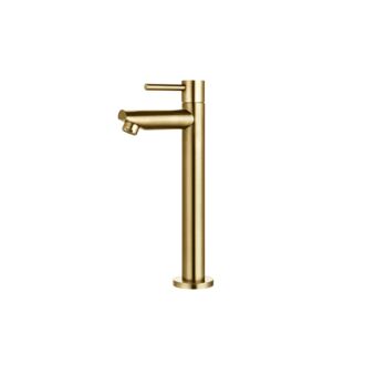 Fonteinkraan Opbouw Toiletkraan Hoog Rond Goud messing geborsteld