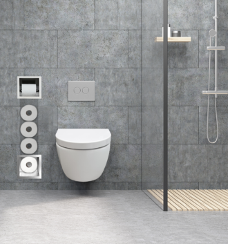 Inbouw Toilet Reserve Rolhouder met 1 Houder RVS