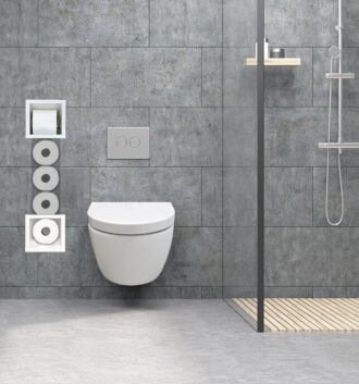 Inbouw Toilet Reserve Rolhouder met 1 Houder RVS Wit