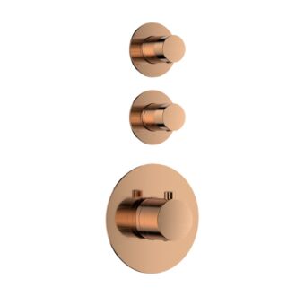 Pro Inbouw Thermostaat kraan Compleet Brons Geborsteld Messing met 2 stopkranen
