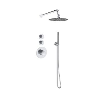 Sani Royal Pro Inbouw Regendouche Chroom Messing met 2 stopkranen met Muursteun en Douchekop 25cm