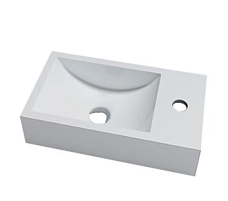 Solid Surface Fontein Recto 40x22x10 cm Kraangat Rechts