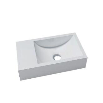 Solid Surface Fontein Recto 40x22x10 cm Kraangat Zijde Links Zonder Kraangat