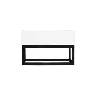Fontein Frame Mat Zwart Solid Surface 40x22x10 cm Kraangat Zijde Links Zonder kraangat