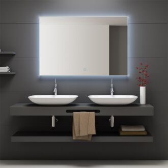 Badkamerspiegel rondom LED Verlichting Arezzo met Touch en Dimbaar in 3 Standen 140 cm met Spiegelverwarming
