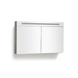Spiegelkast met Verlichting LED en stopcontact met schakelaar 120 cm Grey Oak