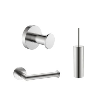 Toilet Accessoires Set Geborsteld RVS incl Toiletborstel, Wc rolhouder en Haak