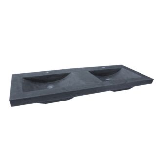 Hardsteen wastafel Trend Stone Natuursteen Dubbelbak 120x47 cm 2 kraangaten