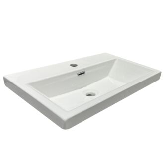 Ceramico Wastafel Compact Keramiek Wit 60x39x4,5 cm 1 kraangat