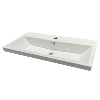 Ceramico Wastafel Compact Keramiek Wit 80x39x4,5 cm 1 kraangat