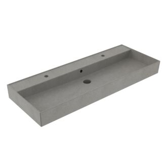 Wastafel Edge Keramiek Warm Beton Enkelbak met 1 afvoergat 120x46,5x12 cm 2 kraangaten