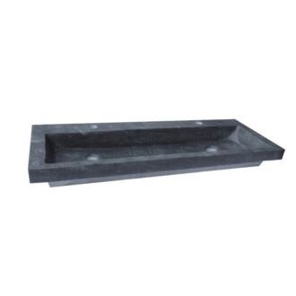 Hardsteen wastafel Trend Stone Natuursteen Enkelbak met 2 afvoergaten 120x47 cm  2 kraangaten